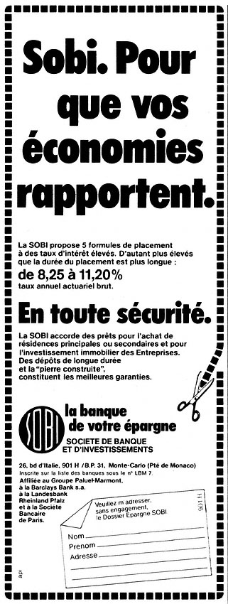 Publicité Sobi 1979