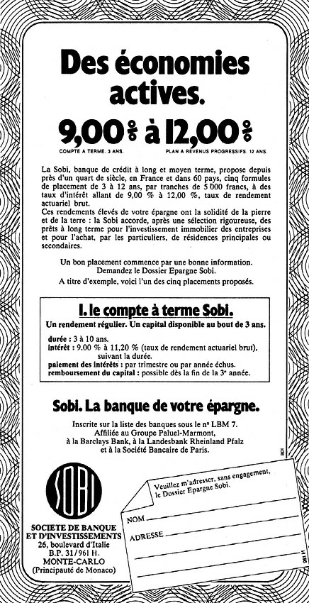 Publicité Sobi 1979