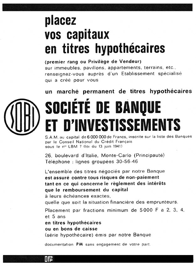 Publicité Sobi 1965