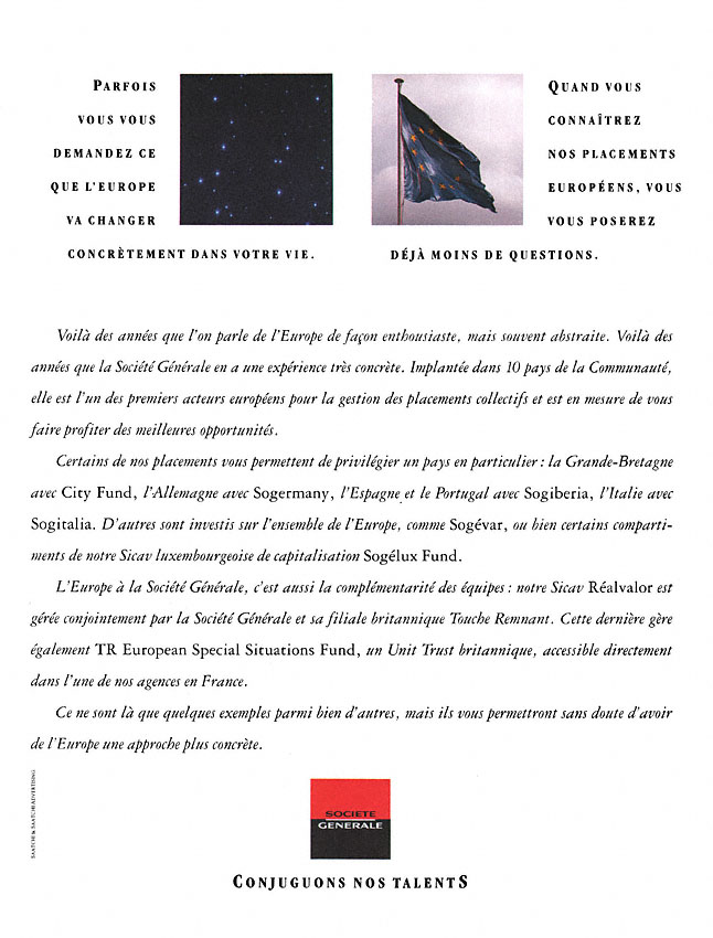 Publicité Socit Gnrale 1991