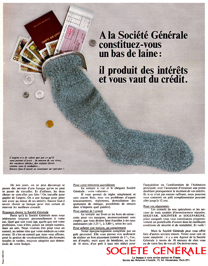 Publicité Socit Gnrale 1967
