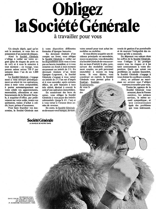 Publicité Socit Gnrale 1968
