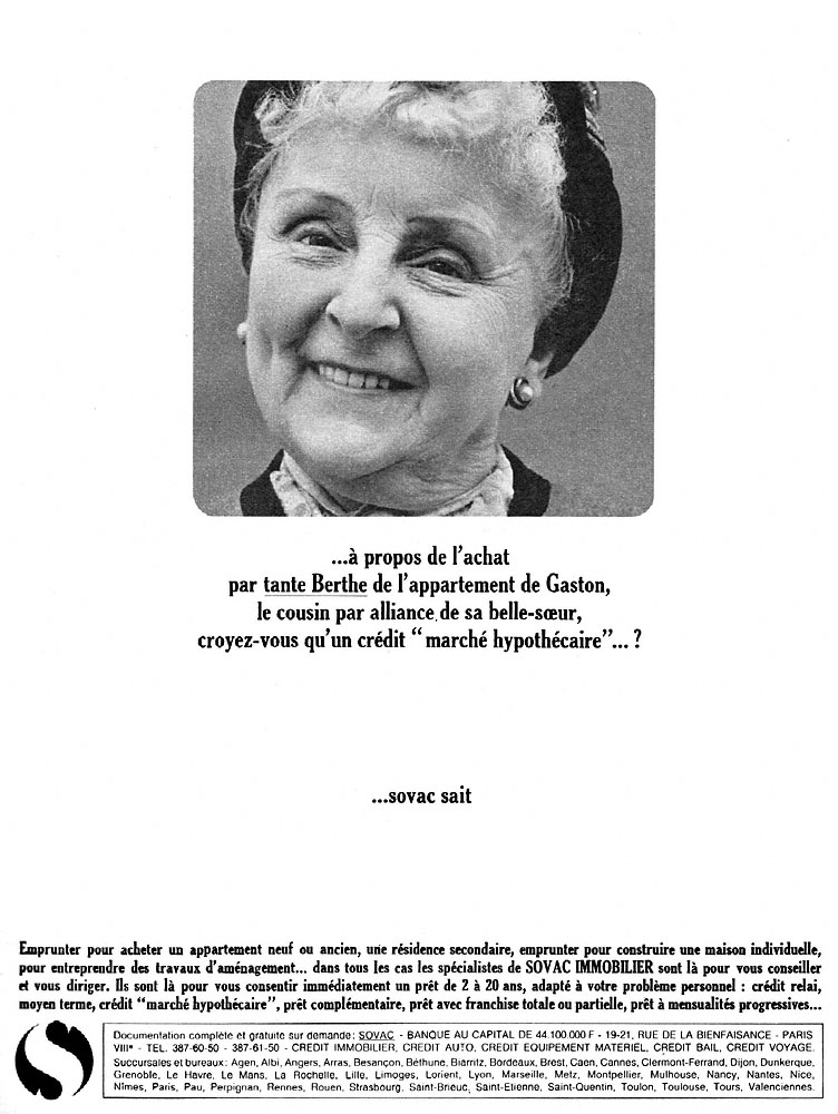 Publicit� Sovac 1967