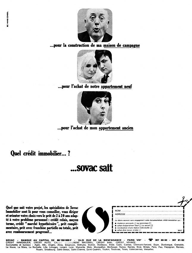 Publicité Sovac 1968