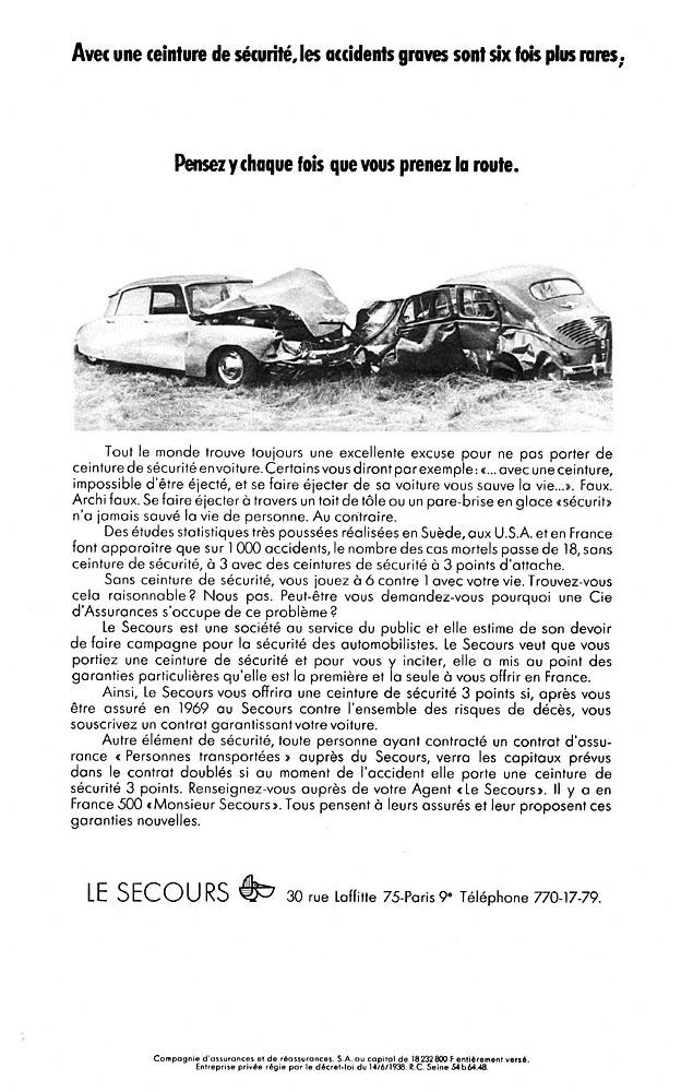 Publicit� ZxDiversAssurances 1969