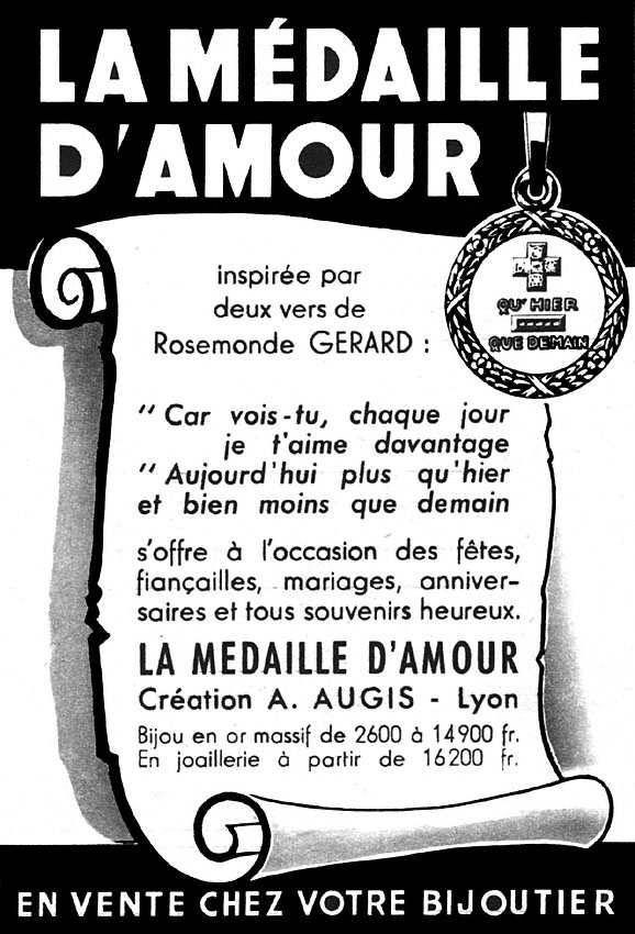 Publicité Augis 1954