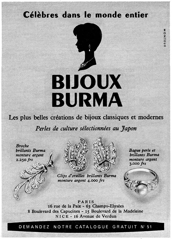 Publicité Burma 1958