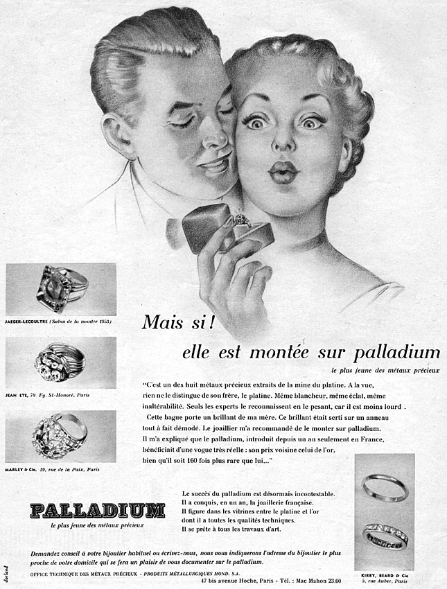 Publicité Palladium 1953