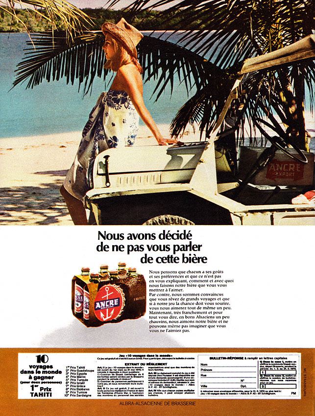 Publicité Ancre 1970