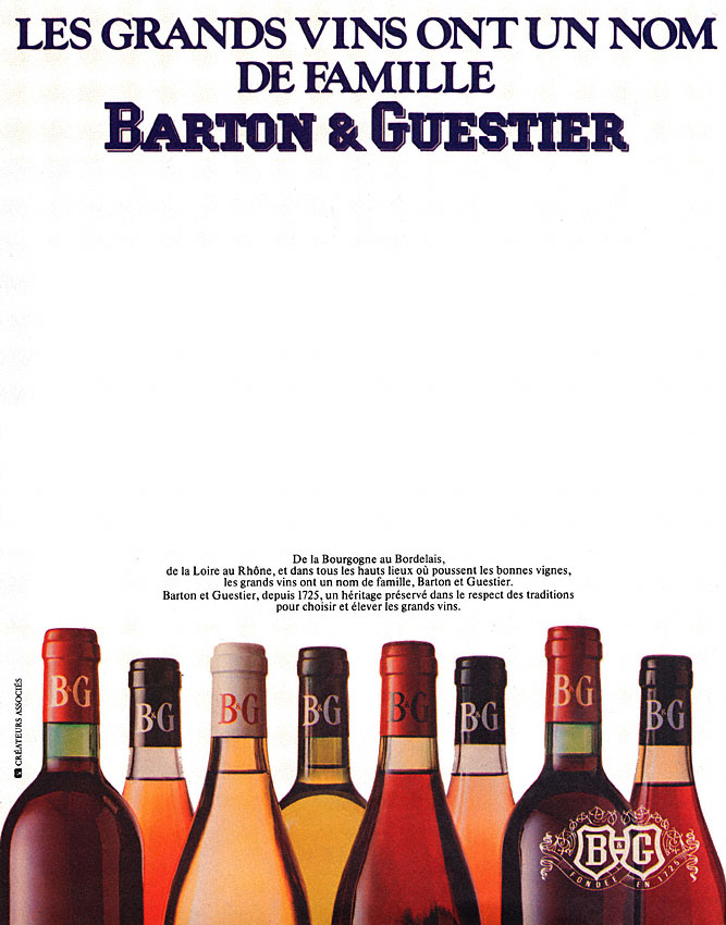 Publicité Barton & Guestier 1980