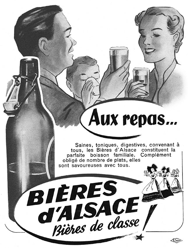 Publicité Bires d'Alsace 1951