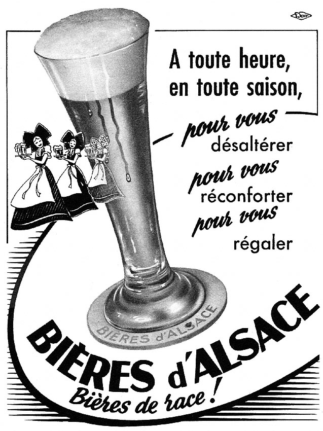 Publicité Bires d'Alsace 1951