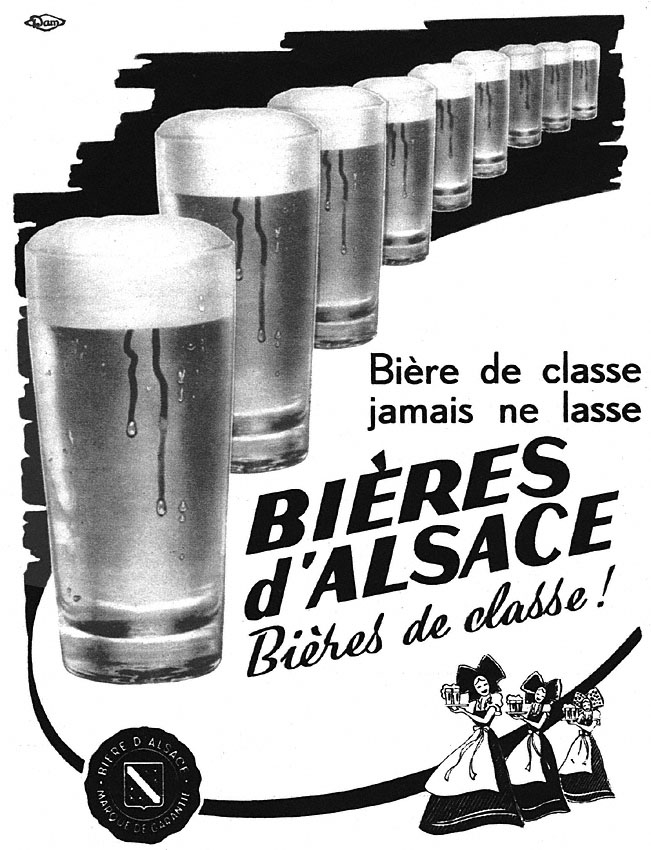 Publicité Bires d'Alsace 1952