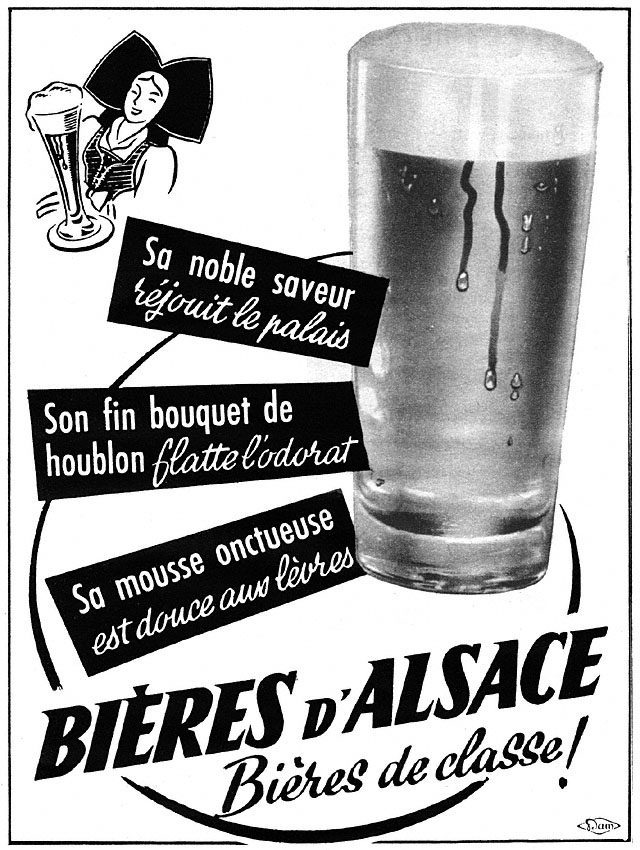 Publicité Bires d'Alsace 1953