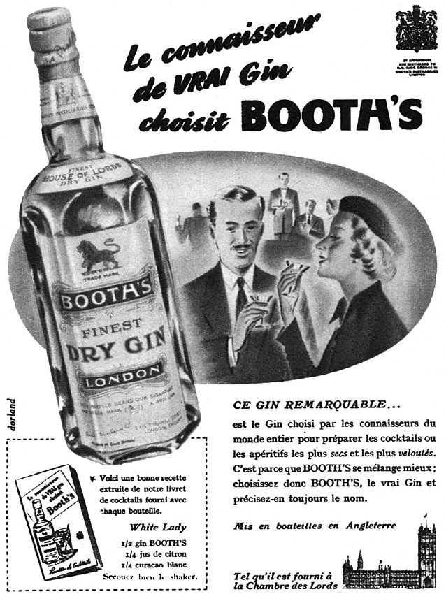 Publicité Booth's 1951