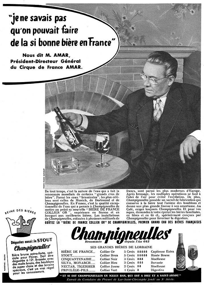 Publicité Champigneulles 1959