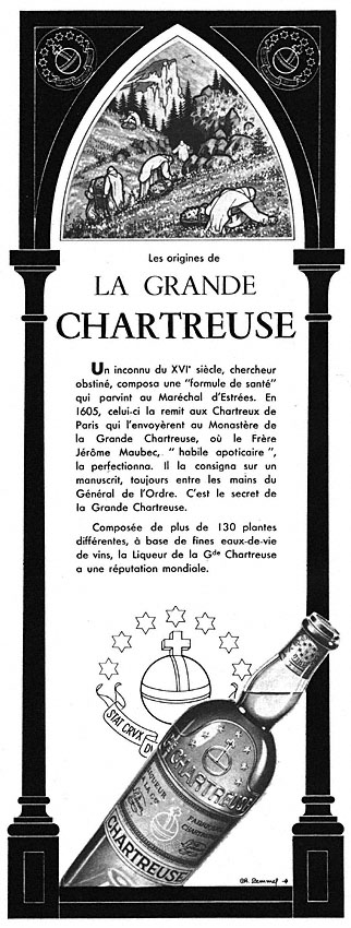 Publicité Chartreuse 1951