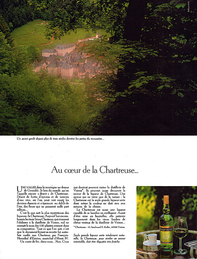 Publicité Chartreuse 1980