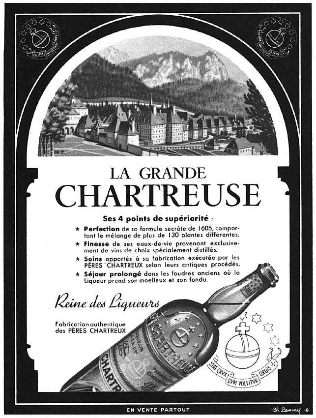 Publicité Chartreuse 1952