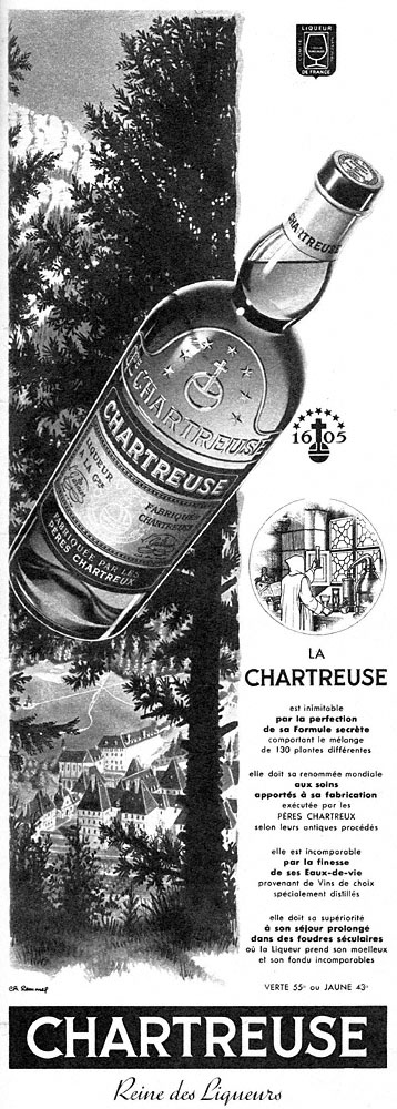 Publicité Chartreuse 1959