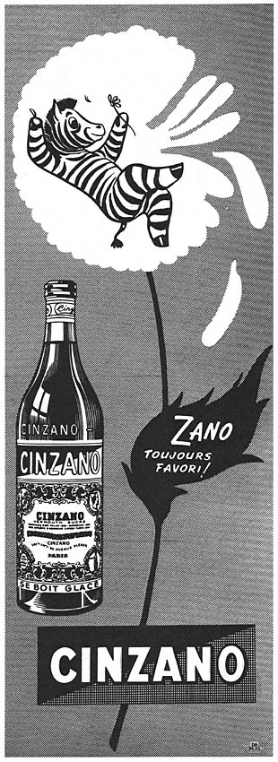 Publicité Cinzano 1952