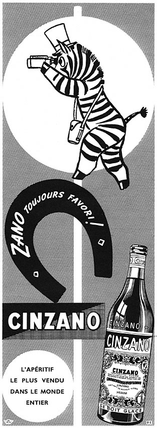 Publicité Cinzano 1952