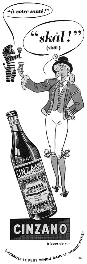Publicité Cinzano 1952
