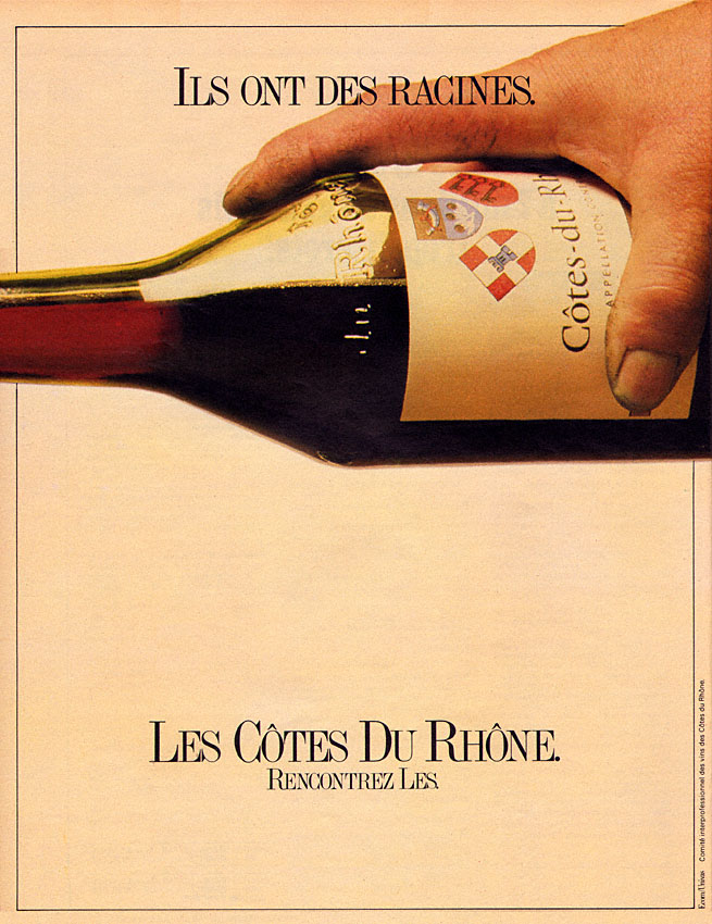 Publicité Cotes du Rhone 1981