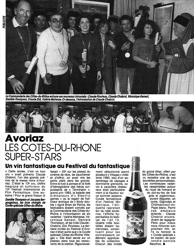 Publicité Cotes du Rhone 1985