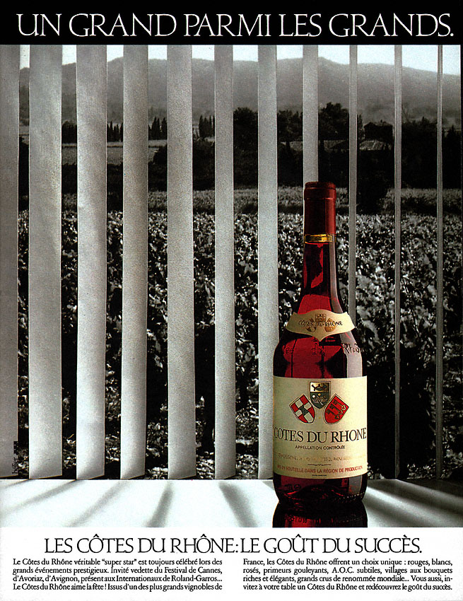 Publicité Cotes du Rhone 1986