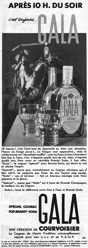 Publicité Courvoisier 1953