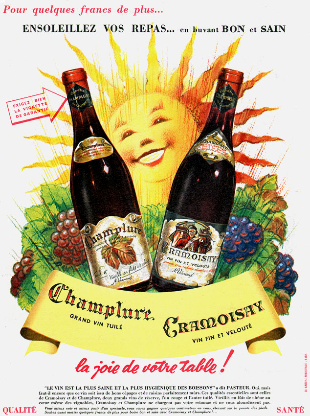 Publicité Cramoisay - Champelure 1958