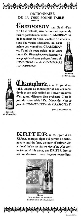 Publicité Cramoisay - Champelure 1964