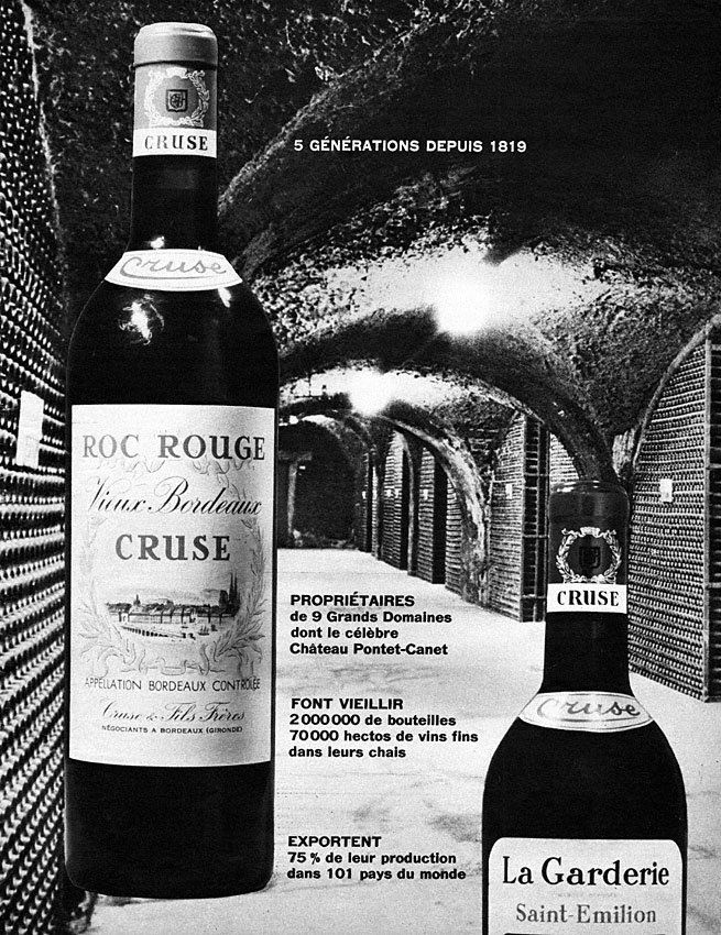 Publicité Cruse 1968