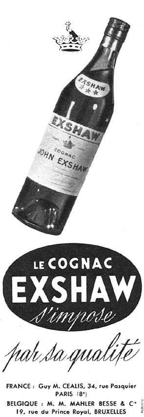 Publicité Exshaw 1952