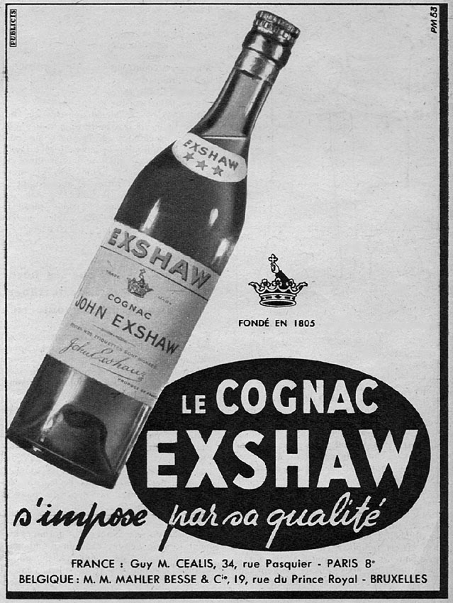 Publicité Exshaw 1953