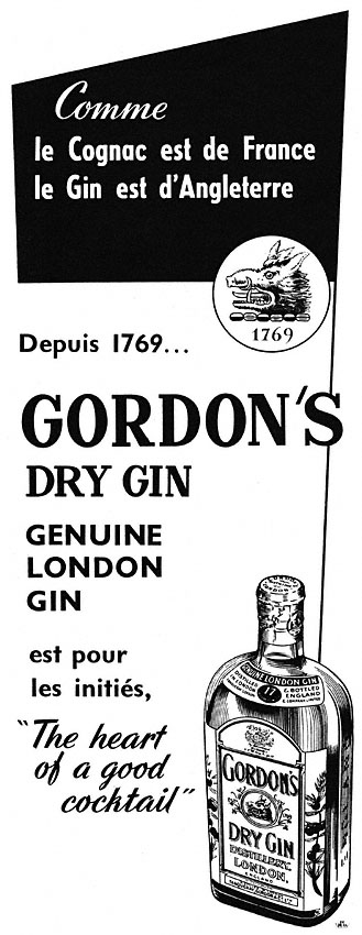 Publicité Gordon 1952