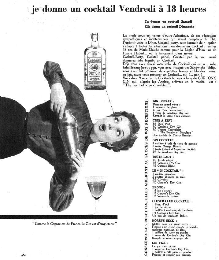 Publicité Gordon 1954