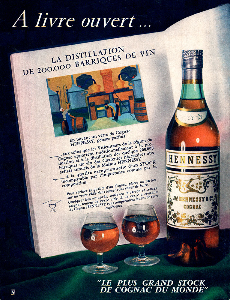 Publicité Hennessy 1959