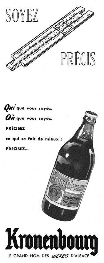 Publicité Kronenbourg 1954
