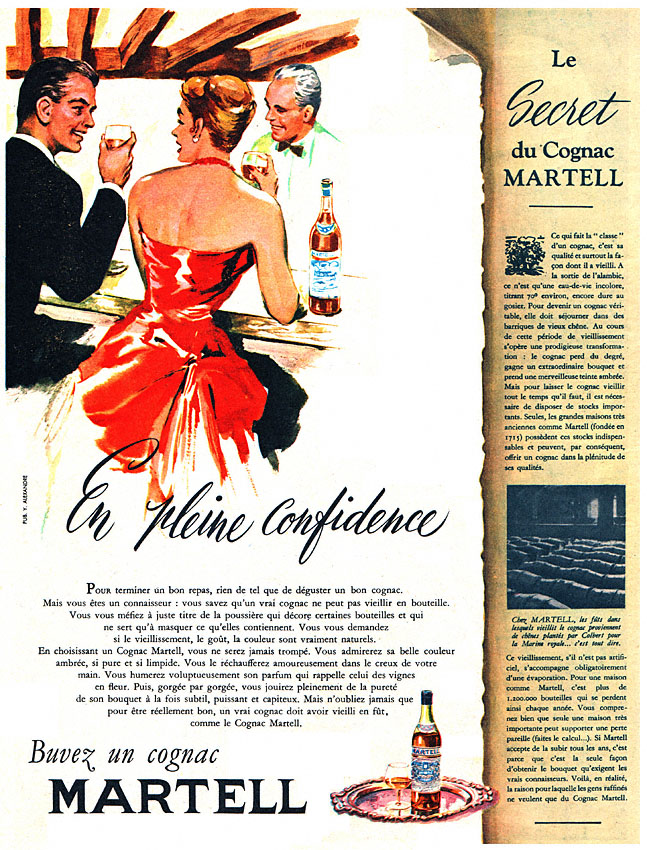 Publicité Martell 1955