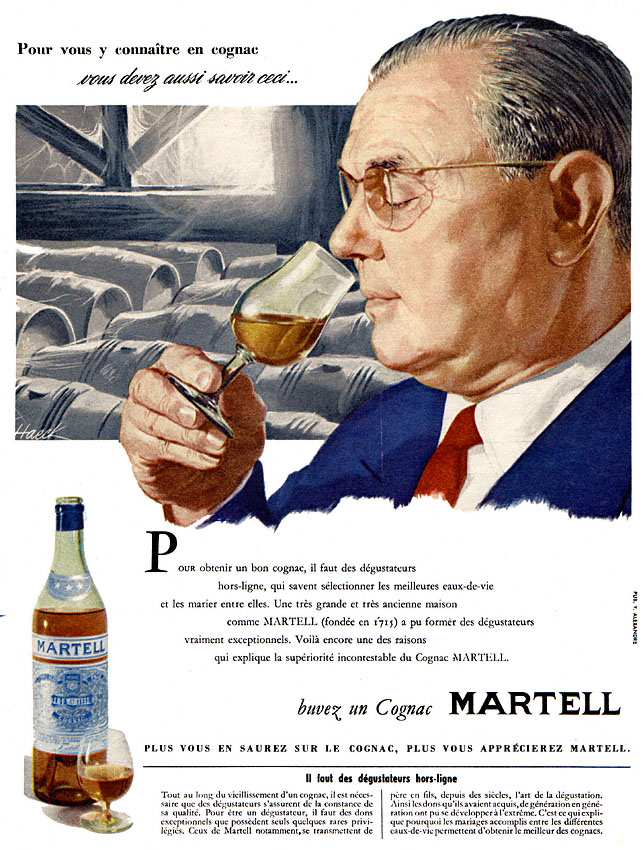 Publicité Martell 1957