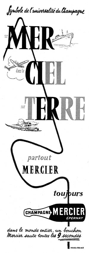 Publicité Mercier 1957