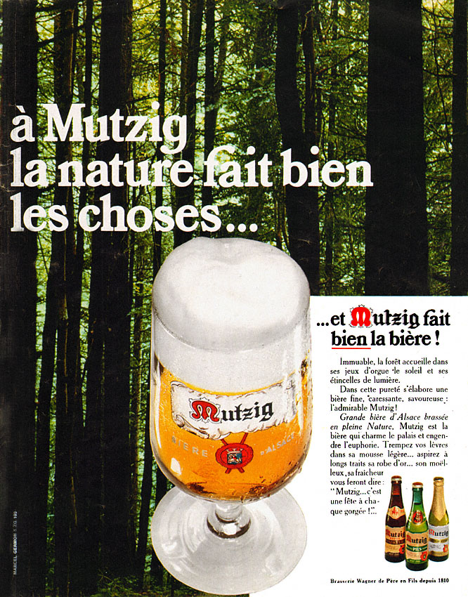 Publicité Mutzig 1969