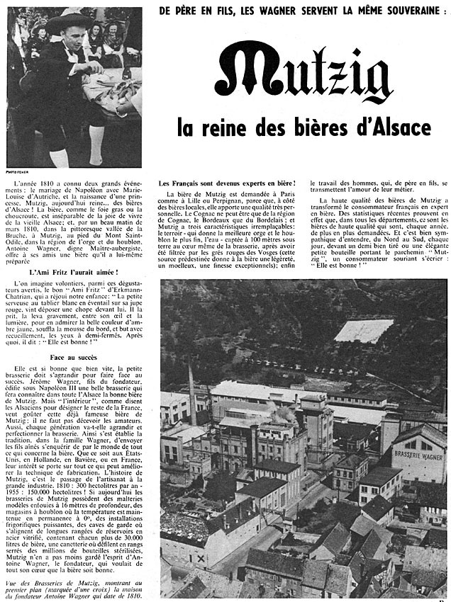 Publicité Mutzig 1956