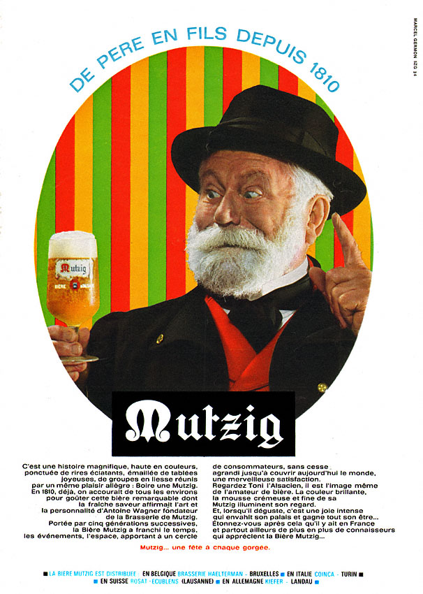 Publicité Mutzig 1966