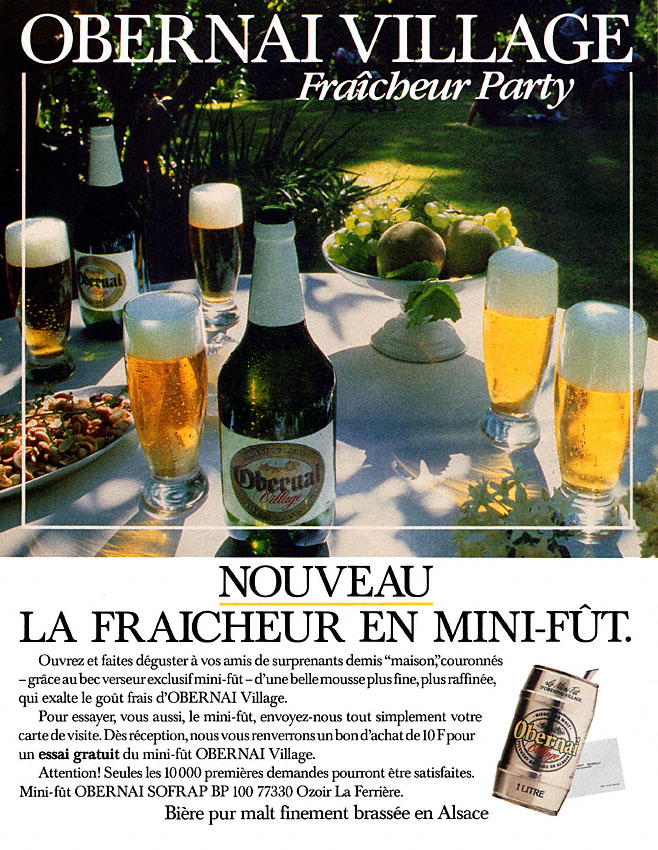 Publicité Obernai 1985