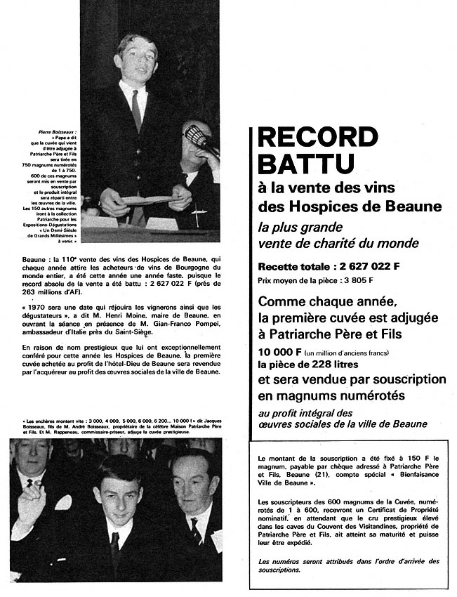 Publicité Patriarche 1970