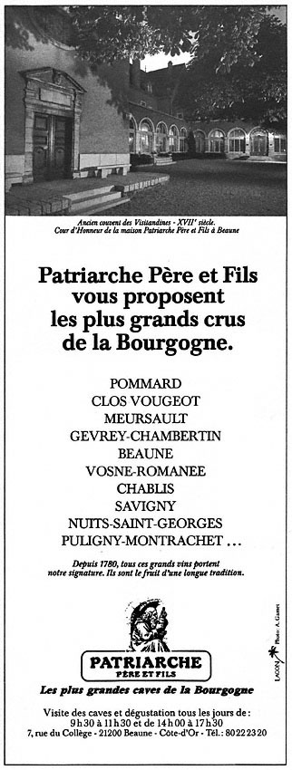 Publicité Patriarche 1987