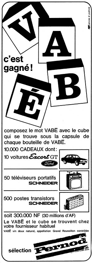 Publicité Pernod 1968